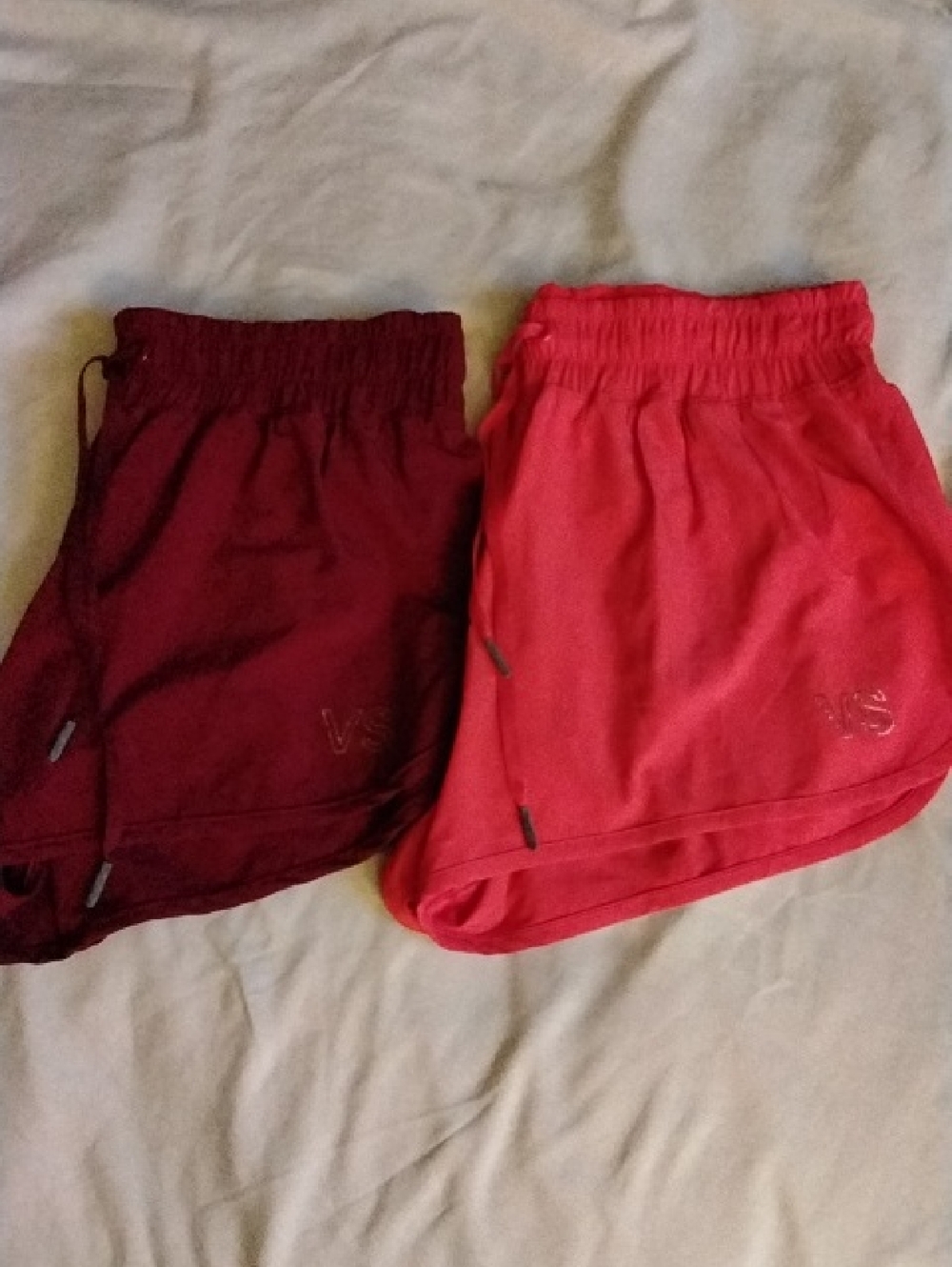 PINK Victoria's Secret Burgundy and Hot Orange Lounge Shorts Set